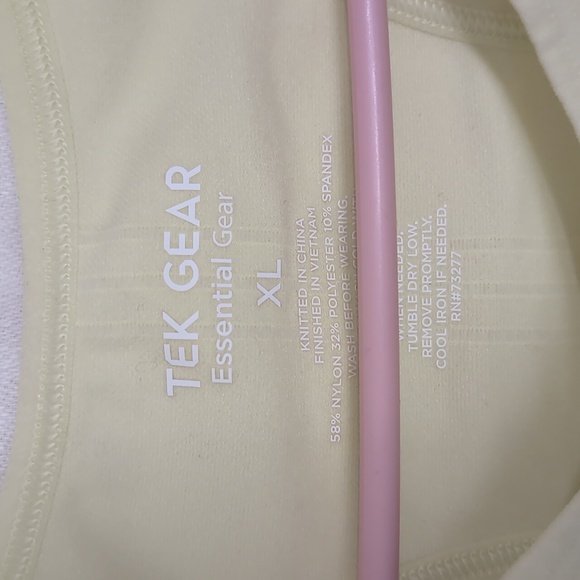 Tek Gear Pale Neon Yellow Workout Tank Size Extra Large - Picture 2 of 4
